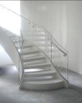 Rowan Residence - Curved Stair w/ Glass Rails